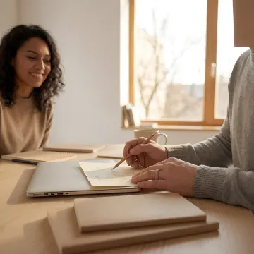 HR consultant conducting a confidential workplace interview