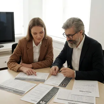 Business owner and HR consultant planning a hiring process