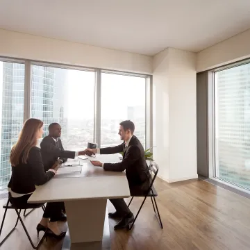 Manager leading a performance review training session