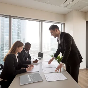 HR consultant meeting with business leaders
