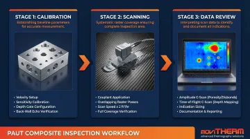 Three-step PAUT inspection sequence for aerospace composite laminate scanning