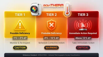 ASTM E1934 thermal anomaly severity classification tiers for transformer hot spot detection