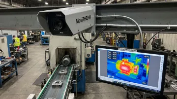 MoviTHERM FLIR thermal imaging camera mounted in industrial facility monitoring floor area