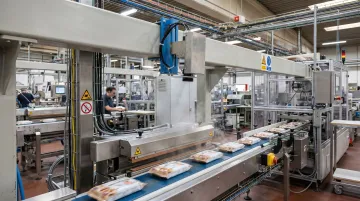 MoviTHERM thermal seal inspection system mounted inline on packaging production line