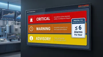 Three-tier IIoT alert system advisory warning and critical severity levels explained