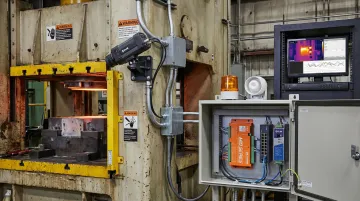 MoviTHERM fixed thermal camera system mounted for industrial equipment monitoring