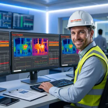 Engineer reviewing thermal asset data