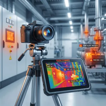 Thermal camera monitoring industrial equipment