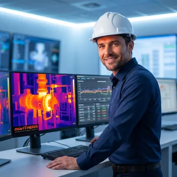 Engineer reviewing thermal data from a high-temperature process