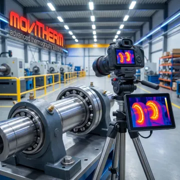 Thermal imaging system monitoring industrial bearings