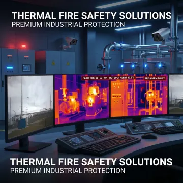 Industrial thermal fire detection system monitoring facility equipment
