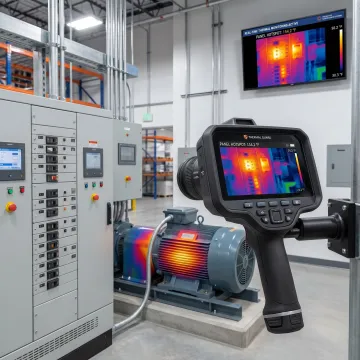 Advanced thermal imaging system monitoring industrial equipment