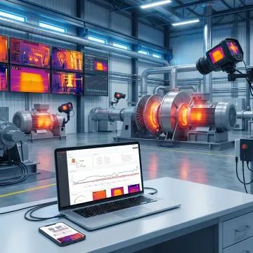Industrial thermal imaging system monitoring equipment