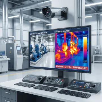 Thermal fire detection monitoring system in an industrial facility