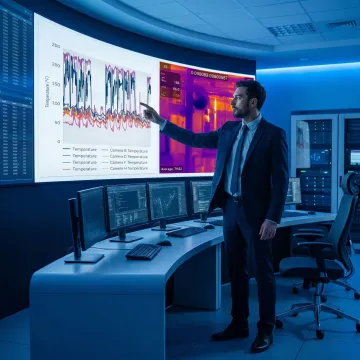 Engineer reviewing transformer condition monitoring data