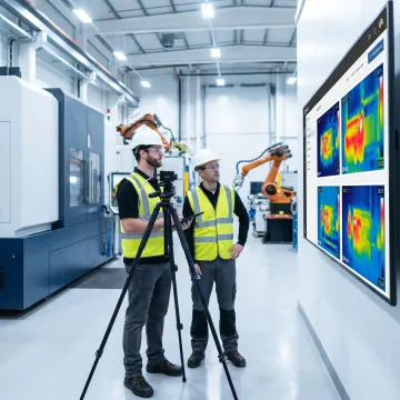Industrial thermal monitoring system inspecting machinery