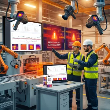 Thermal monitoring system tracking industrial equipment