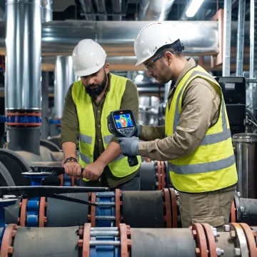 Technician learning thermal inspection methods