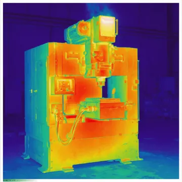Technician reviewing thermal monitoring data