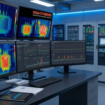 Engineer reviewing transformer thermal data