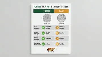 Forged versus cast stainless steel mechanical properties comparison for safety-critical components