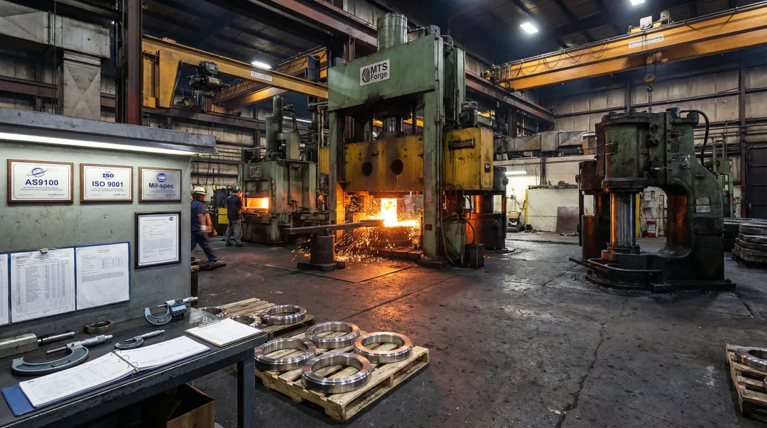 MTS Forge Mil-spec certified domestic forging facility in Coatesville Pennsylvania production floor