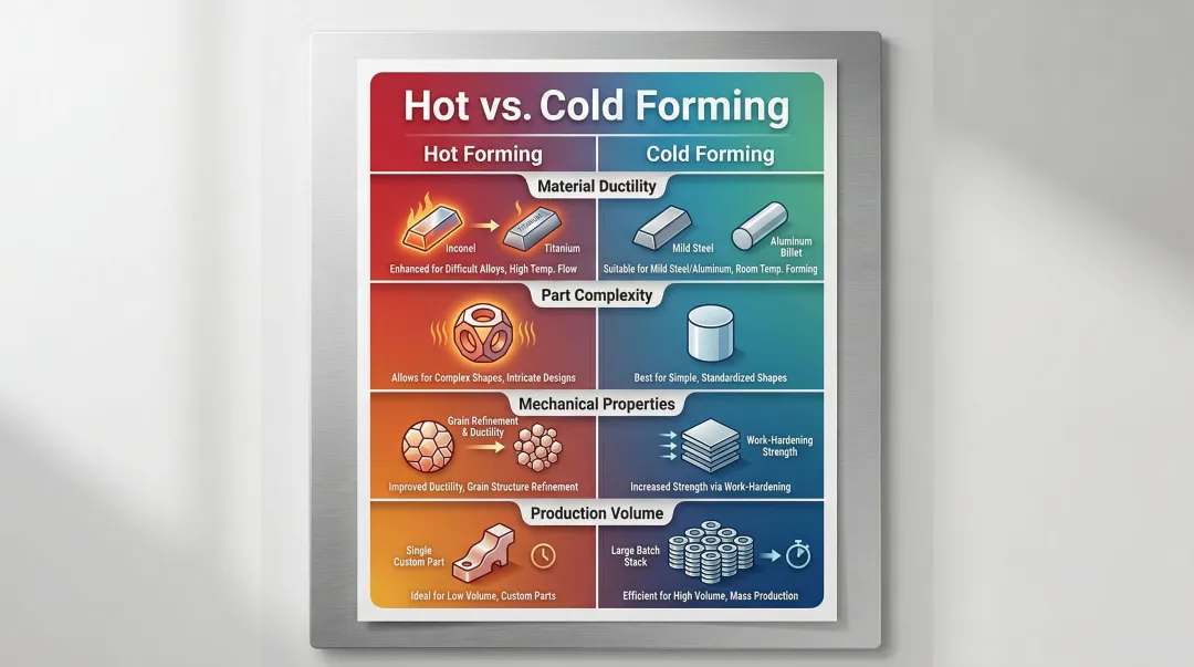 Four-factor decision guide for choosing hot forming versus cold forming process
