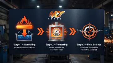 3-step hardening and tempering process flow for defense metal components