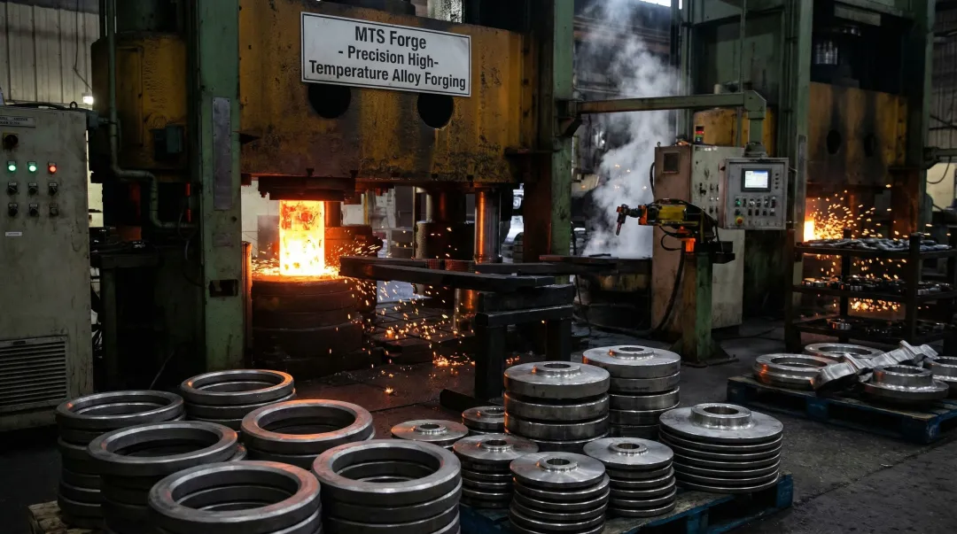 MTS Forge nickel alloy forging operation producing aerospace-grade superalloy components