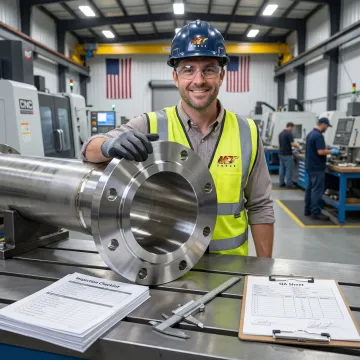 MTS Forge stainless steel flange manufacturing with quality inspection at Coatesville PA facility
