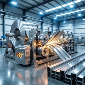 Stainless steel roll forming process at MTS Forge industrial facility