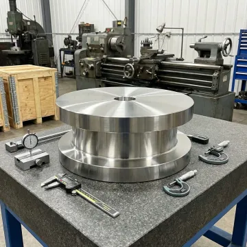 Stainless steel forged manway being inspected at MTS Forge manufacturing facility