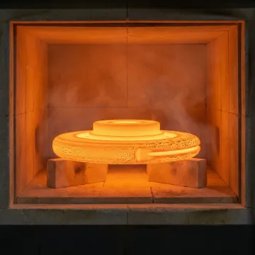 Inconel 600 forged component undergoing heat treatment in an industrial furnace
