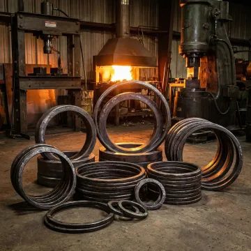 Hand forged iron rings produced at MTS Forge facility in Coatesville, PA