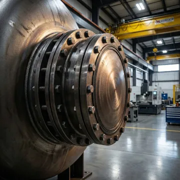 Precision forged manway hatch component manufactured at MTS Forge industrial facility