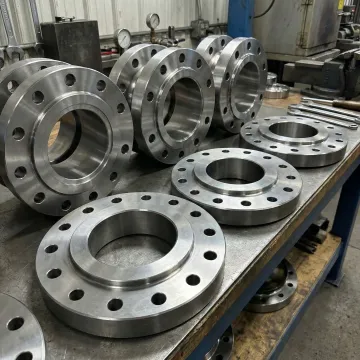 Forged ASME flange components for pressure vessel connections in an industrial facility