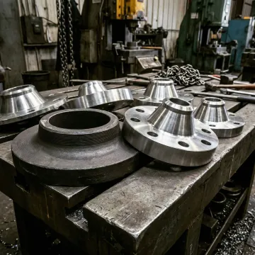 Alloy steel lap joint flanges manufactured by MTS Forge for industrial applications