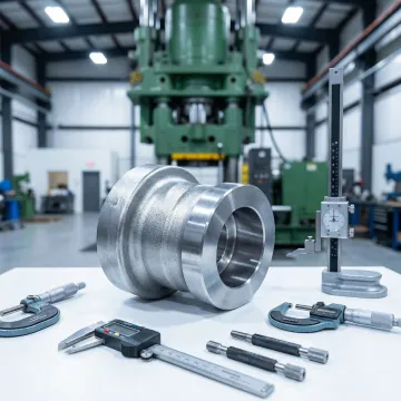 Precision alloy steel forged component inspected at MTS Forge facility