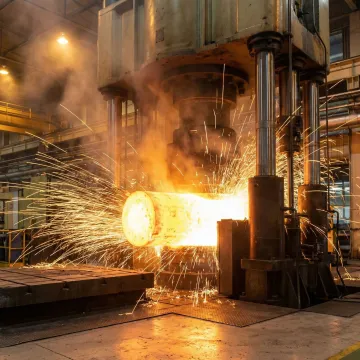 Nickel alloy forging process at MTS Forge facility in Coatesville, PA