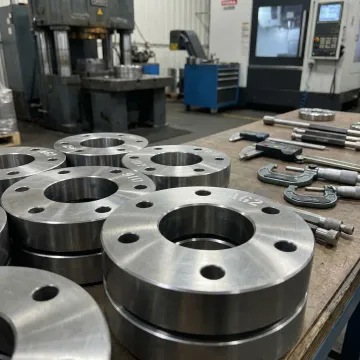 Precision carbon steel flanges produced in a certified industrial forging facility