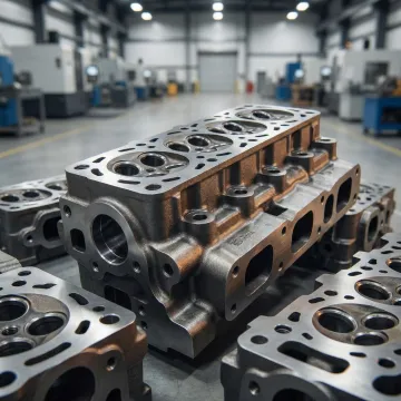 Precision forged cylinder heads produced at MTS Forge industrial facility