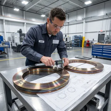 Precision military metal forgings inspected for quality compliance at MTS Forge