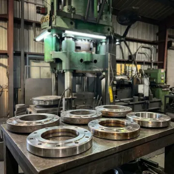 Custom forged flange ring components manufactured at MTS Forge wholesale facility