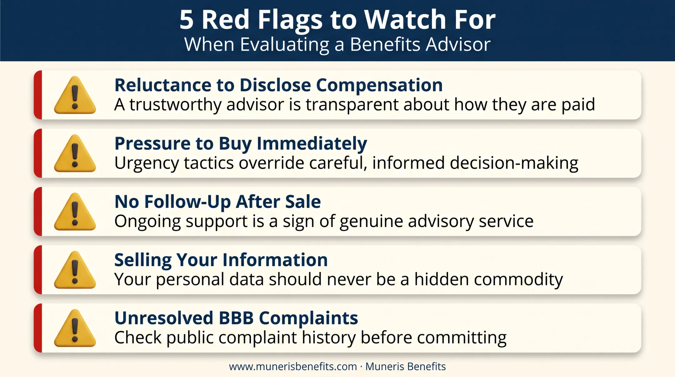 Five red flags warning signs of an untrustworthy insurance broker