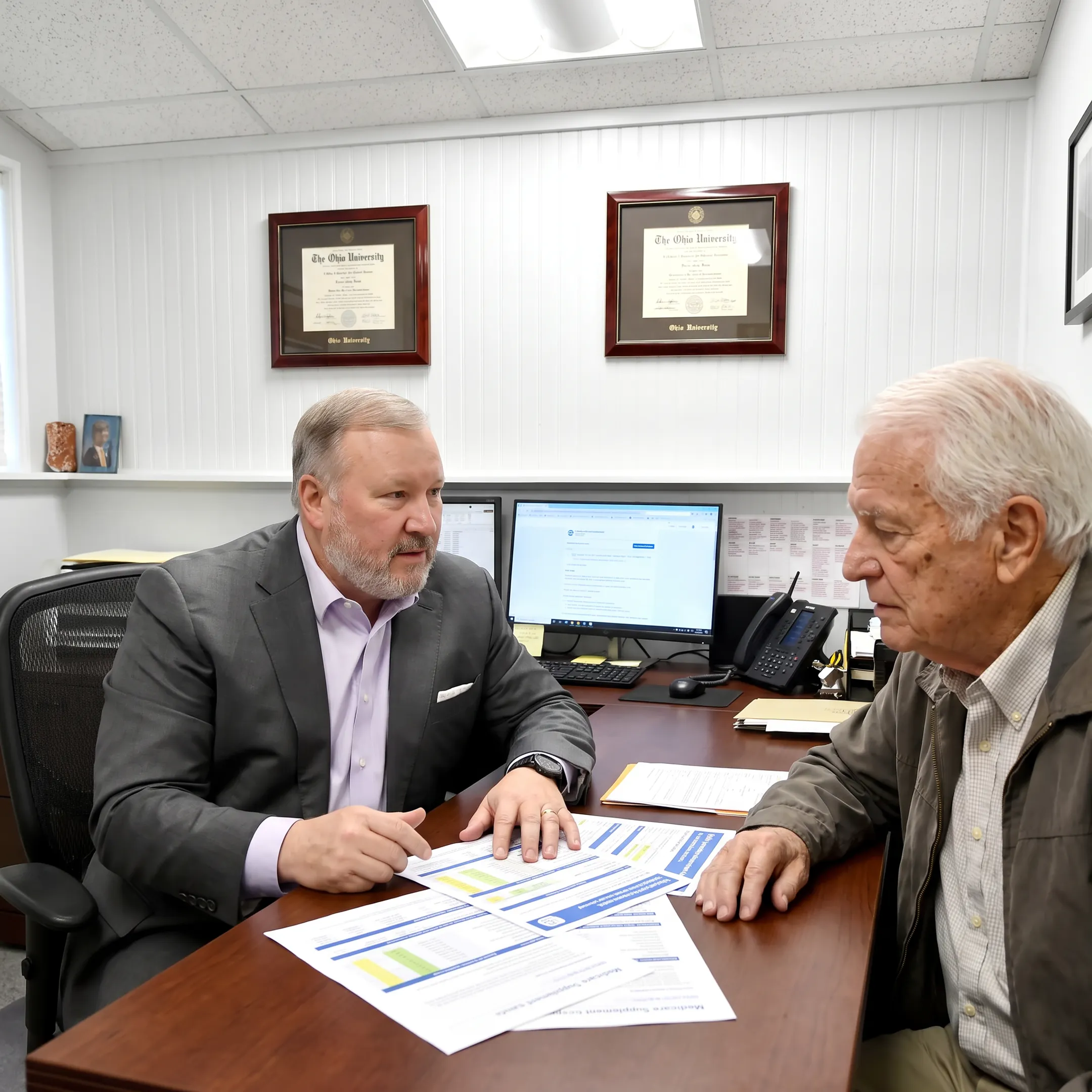 Agent explaining Medicare Supplement coverage choices
