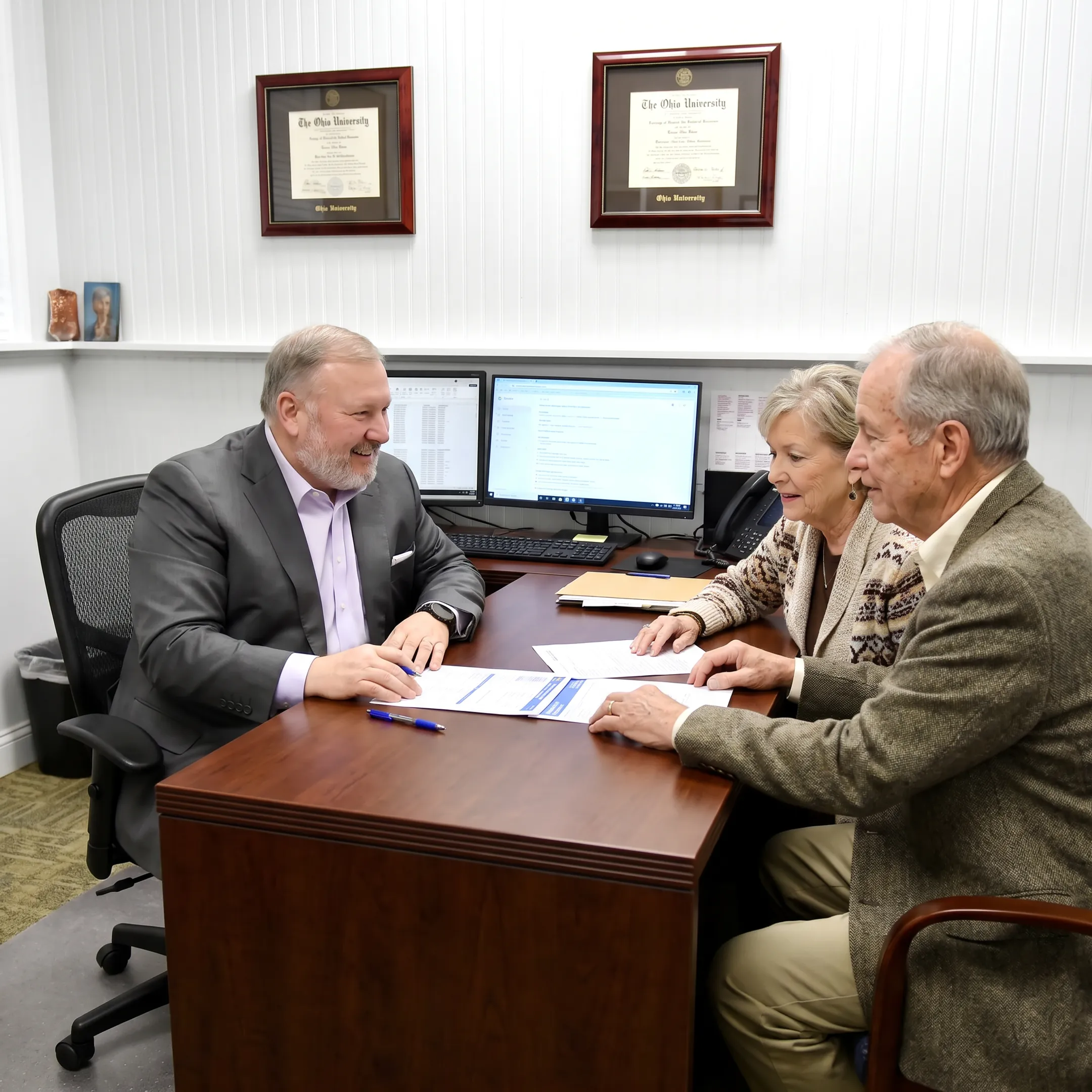 Licensed agent reviewing Medicare Supplement options with a client