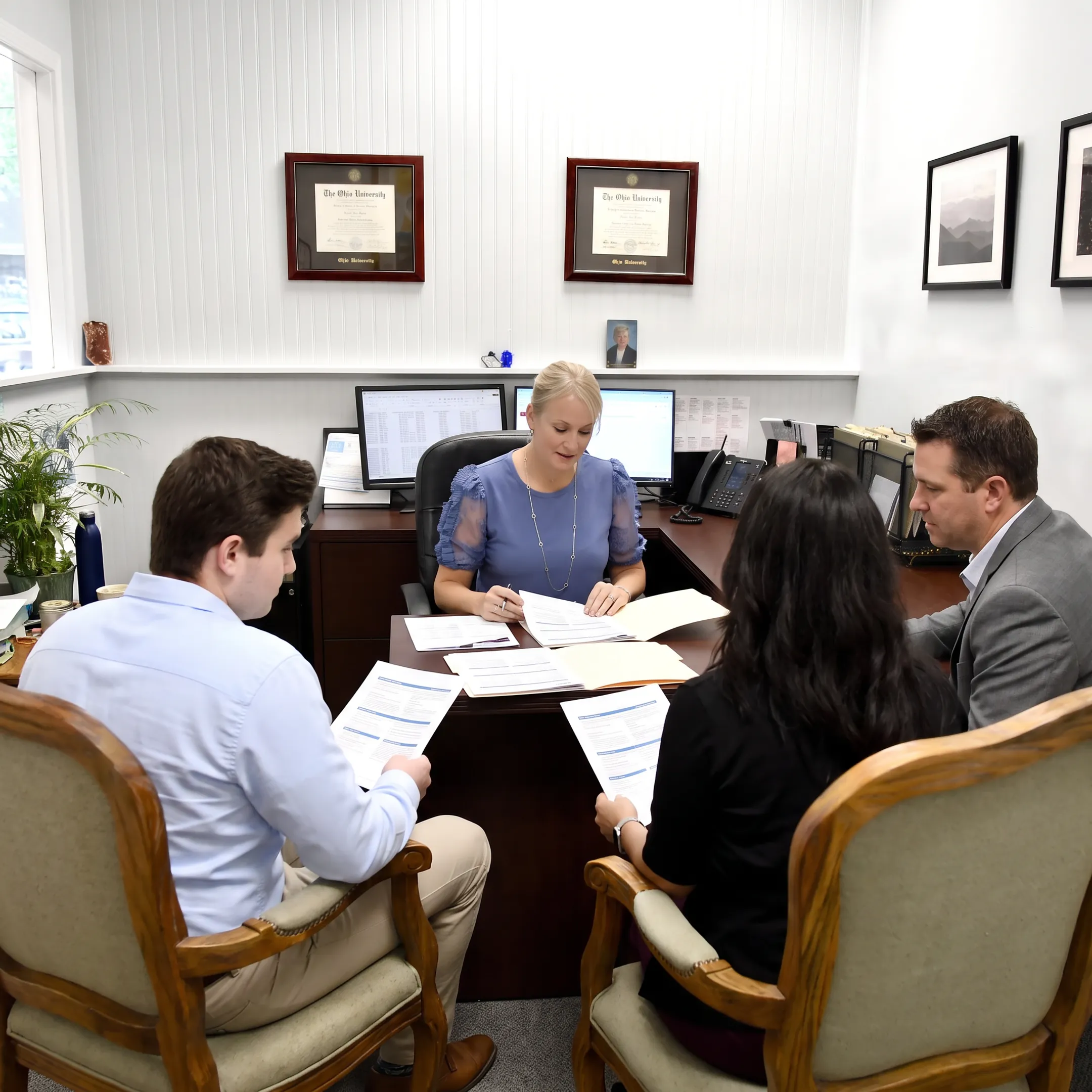 Benefits advisor meeting with an employer team