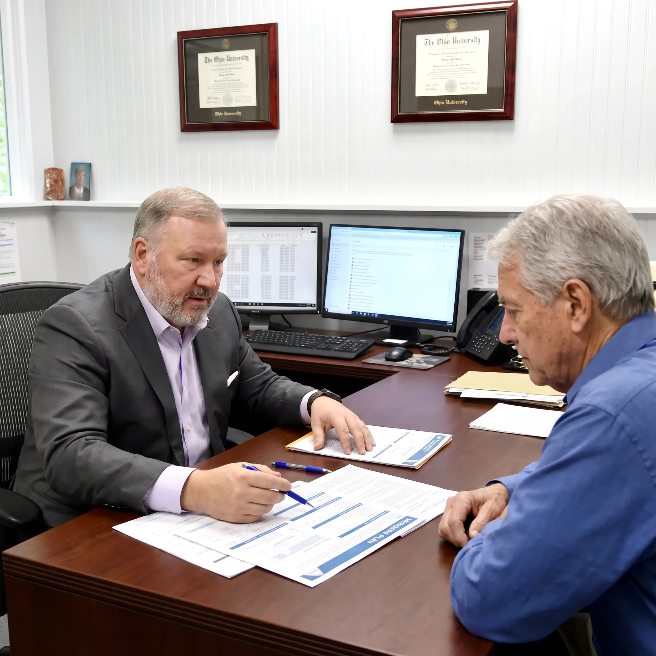 Advisor reviewing Medicare coverage options with a client