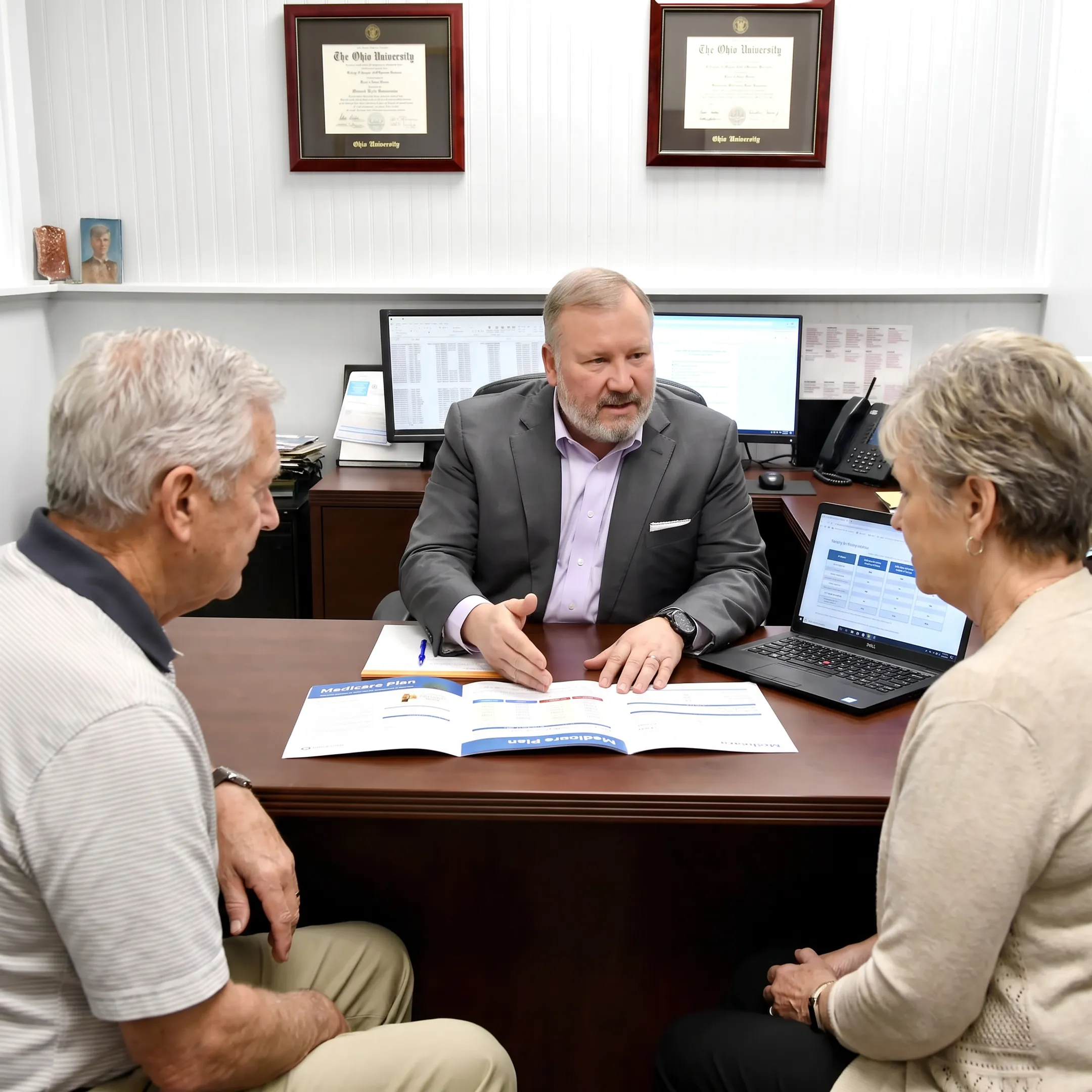 Medicare adviser explaining coverage choices