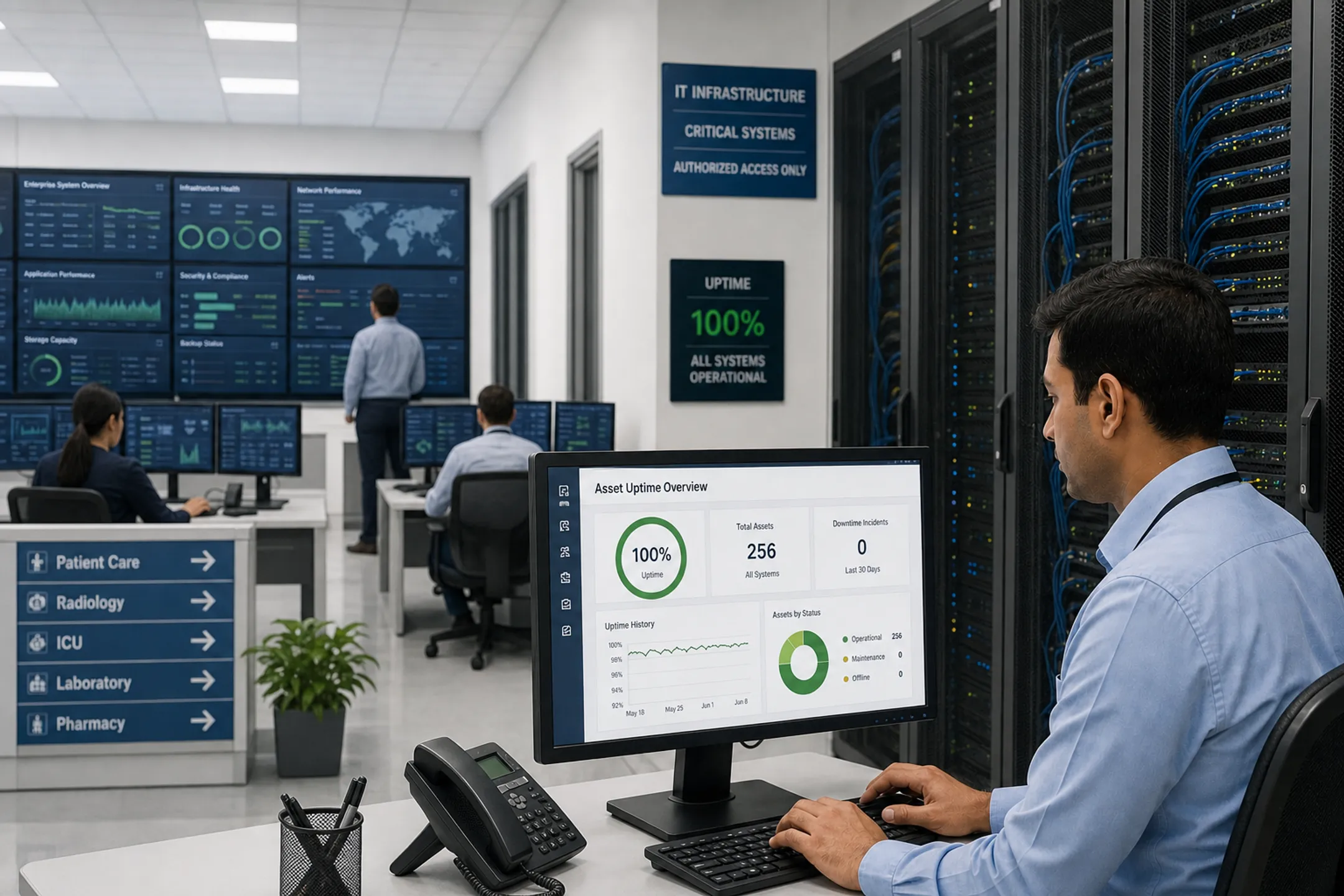 Large hospital IT team managing enterprise EHR system infrastructure